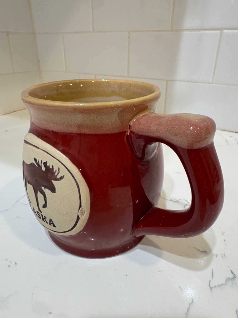 Alaska Moose Ceramic Coffee Mug - Red - Picture 2 of 10